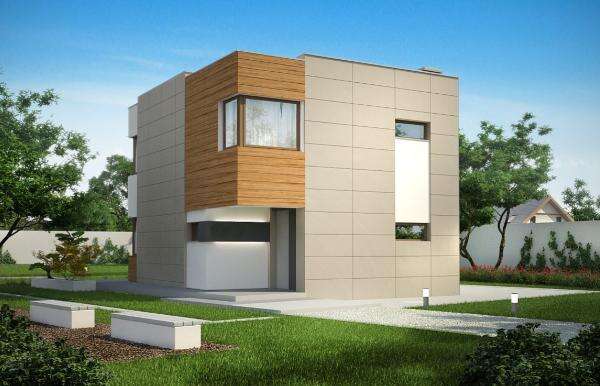 Проект дома с плоской кровлей и вентиляционными фасадами 5-102 (zx51)