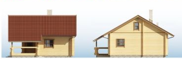 Проект готового деревянного дома с металлочерепицей 7-56,9