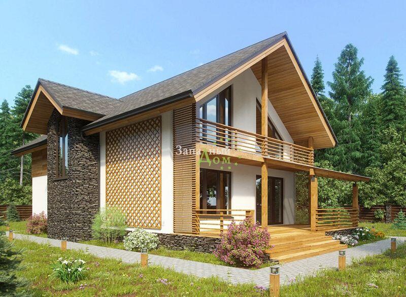 Проект дома с террасой и балконом 2-204,9