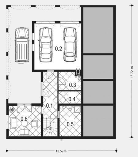 Проект одноэтажного деревянного дома с цокольным этажом 7-280