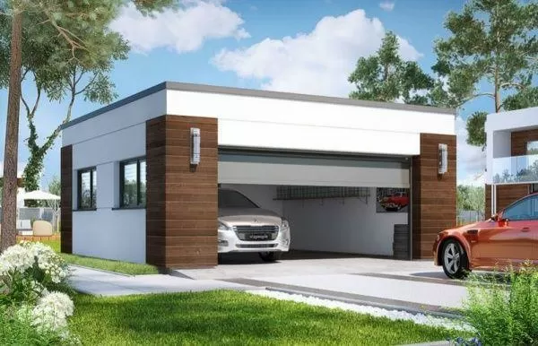 Проект современного гаража с плоской крышей 11-39